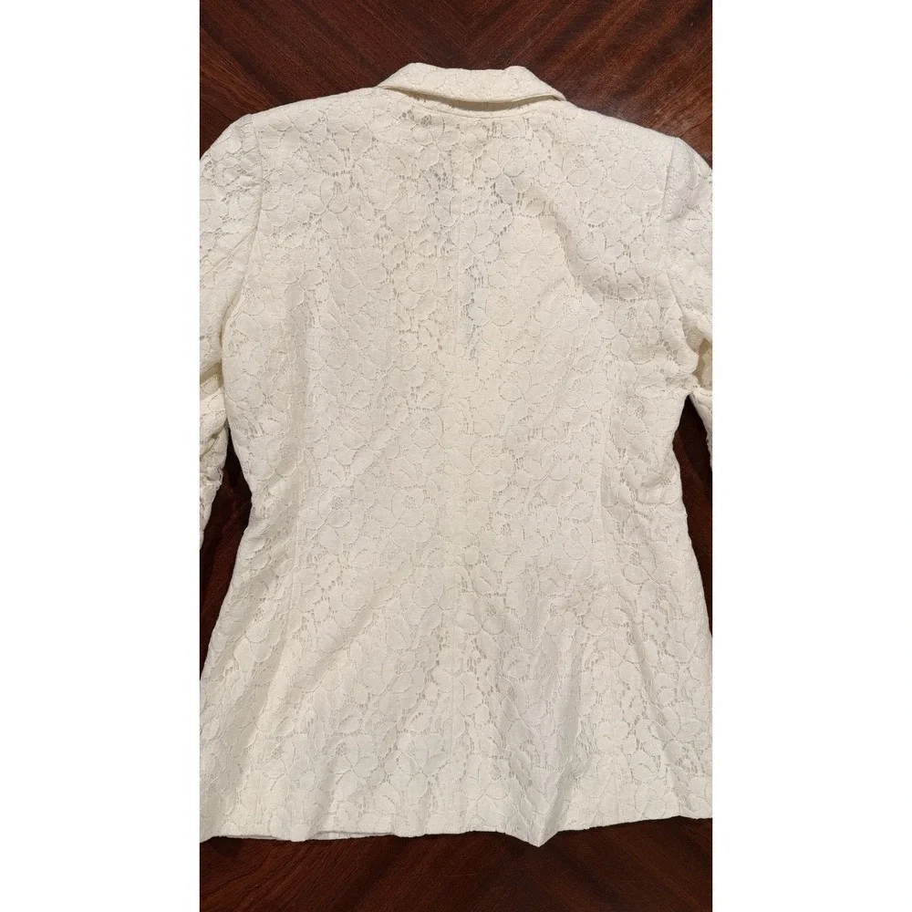 Calvin Klein Lace Blazer Womens 6 Ivory Floral Cottagecore Career‎ Wedding